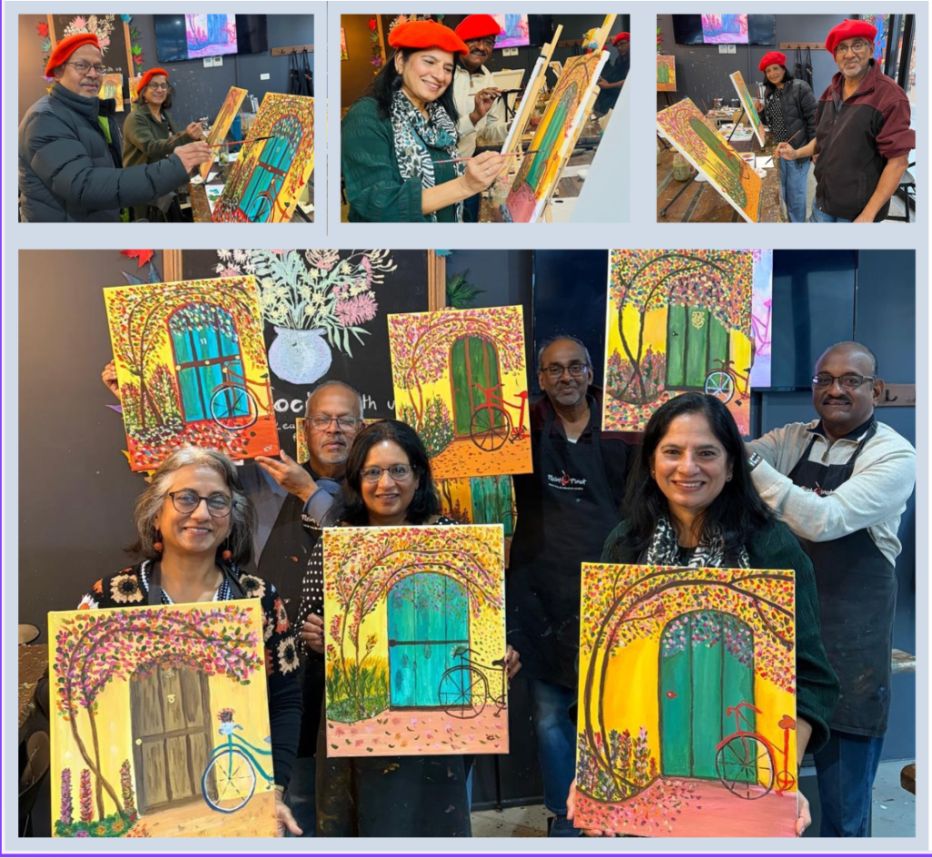 Wisdom Wing members taking part in a painting class